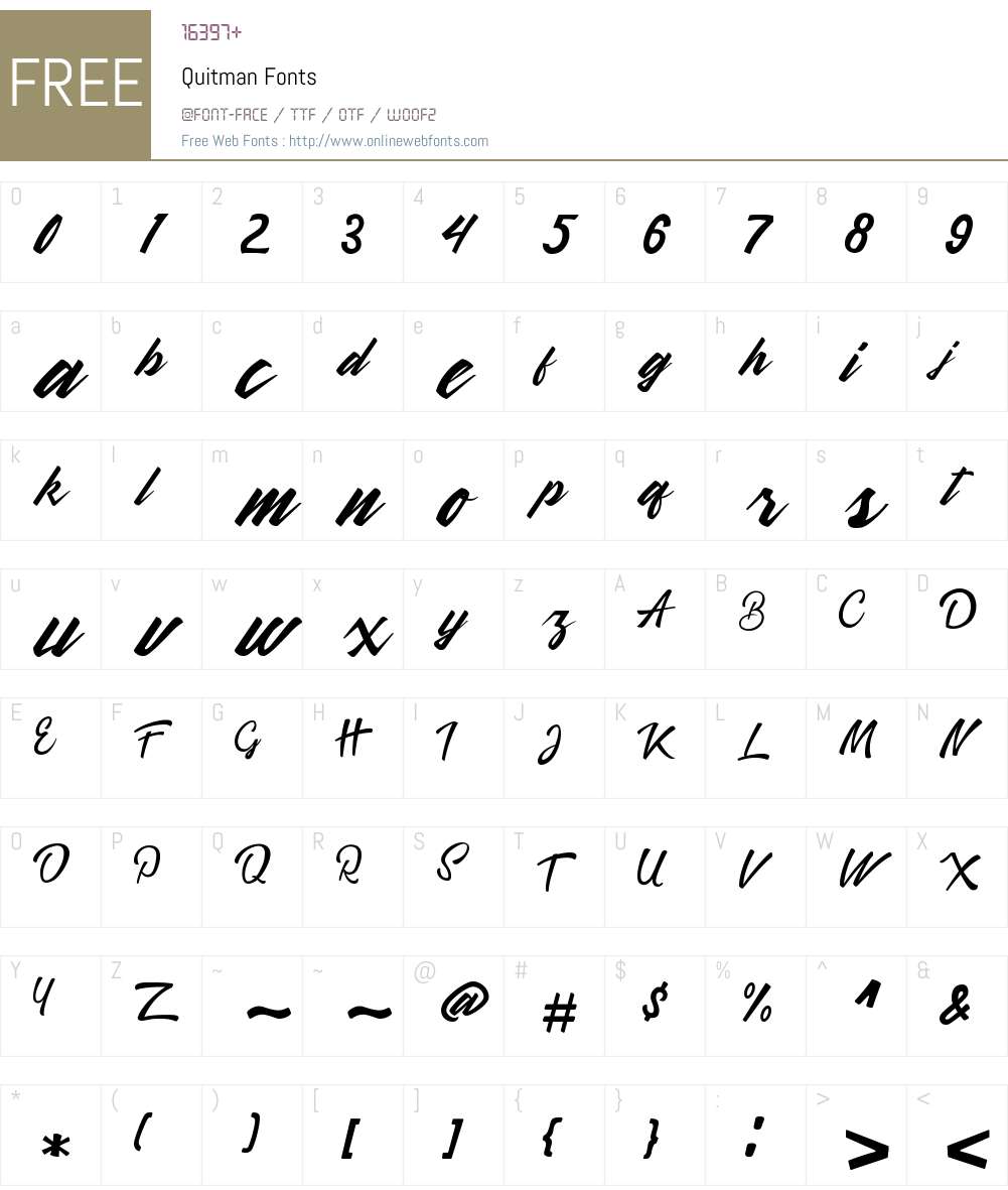 Quitman Font Screenshots