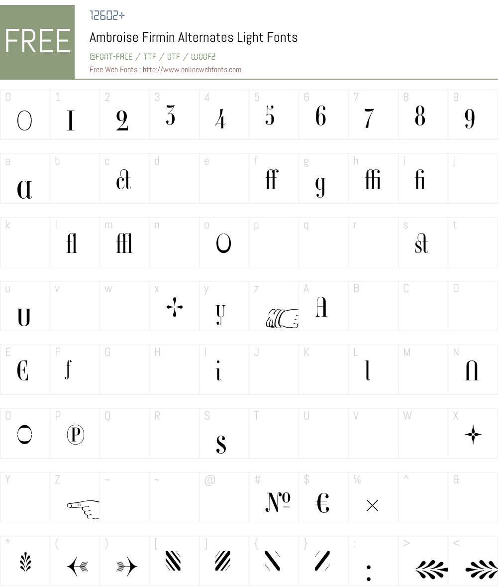 Ambroise Firmin Font Screenshots