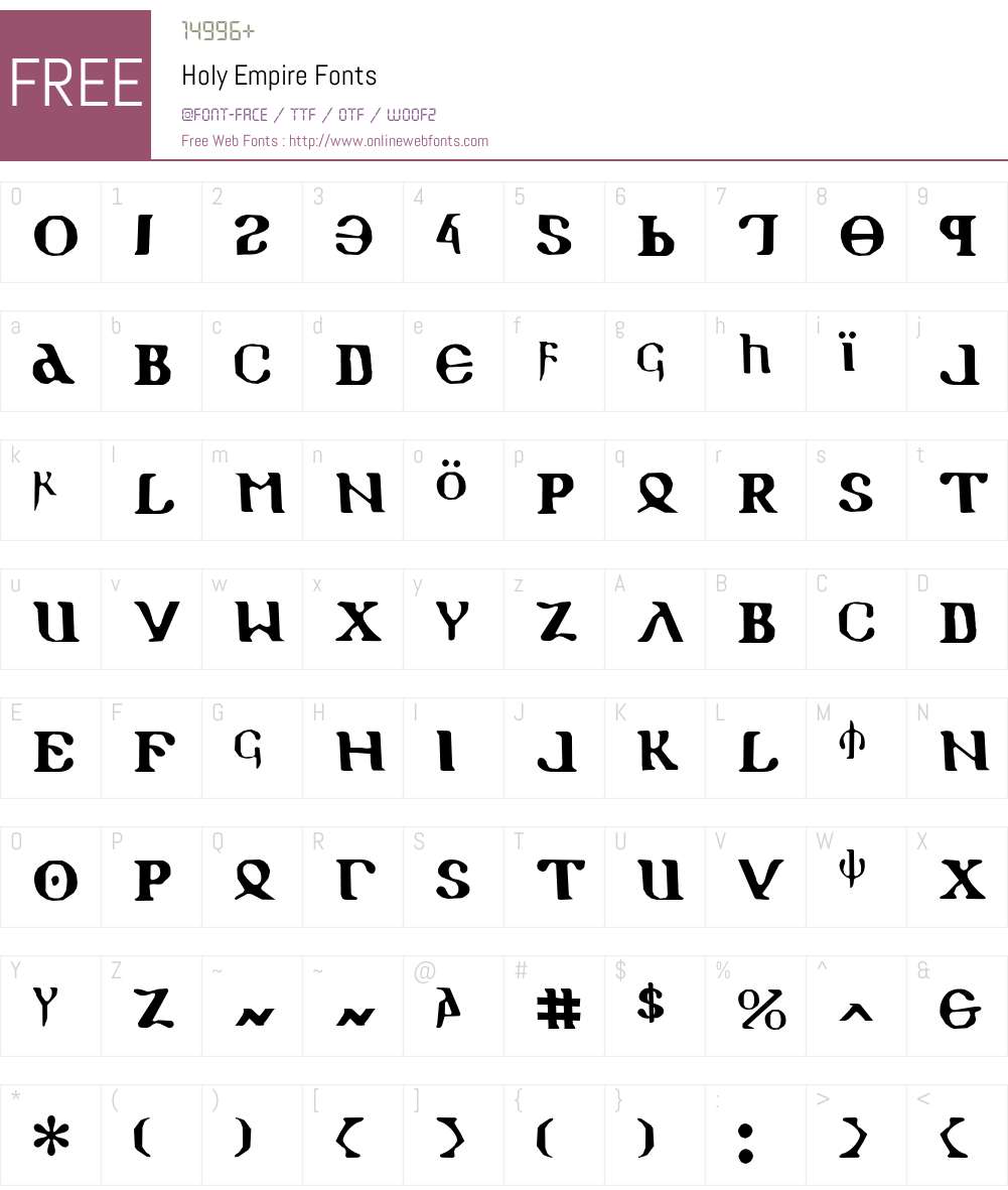 Holy Empire Font Screenshots