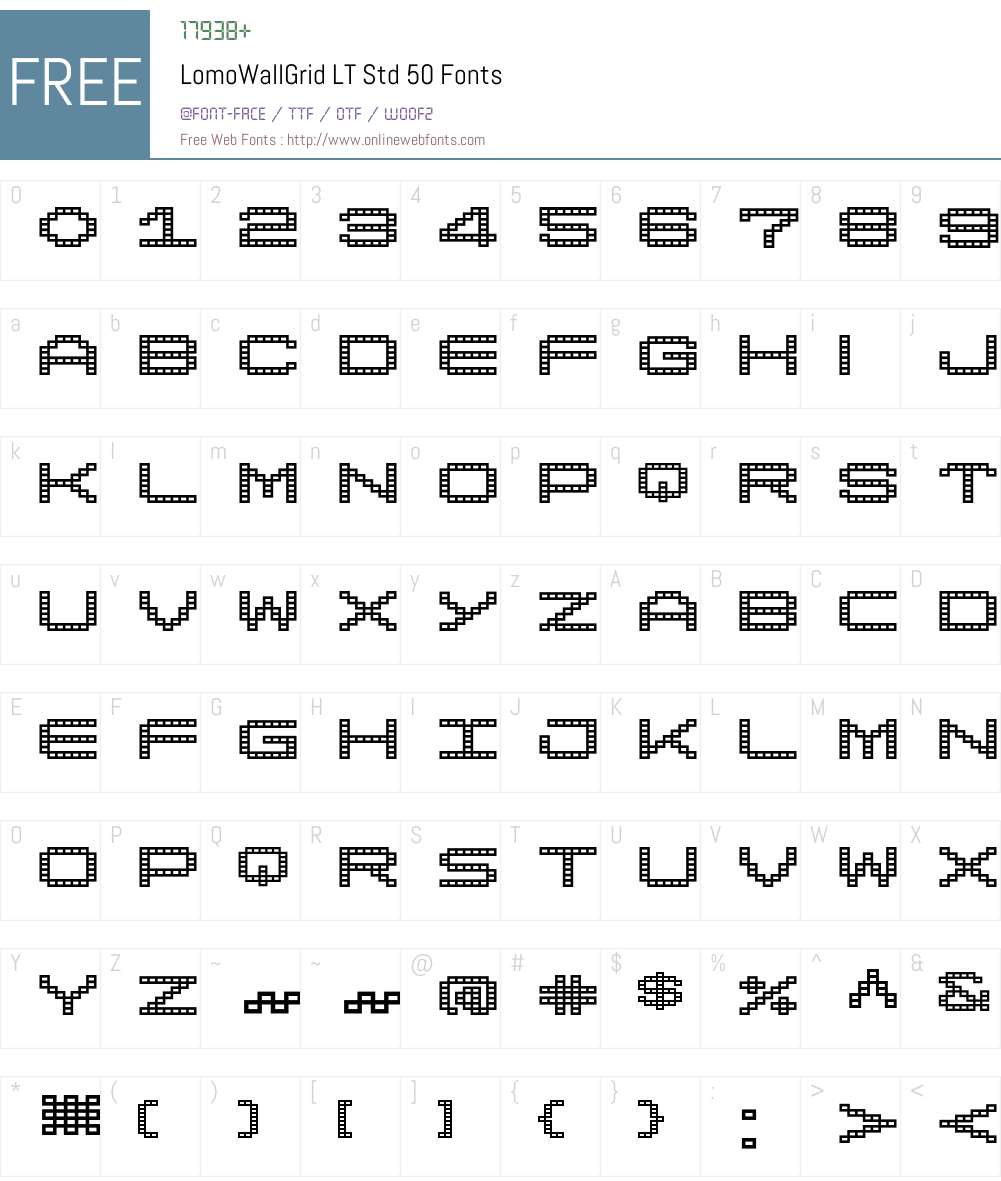 LomoWallGrid LT Std 50 Font Screenshots