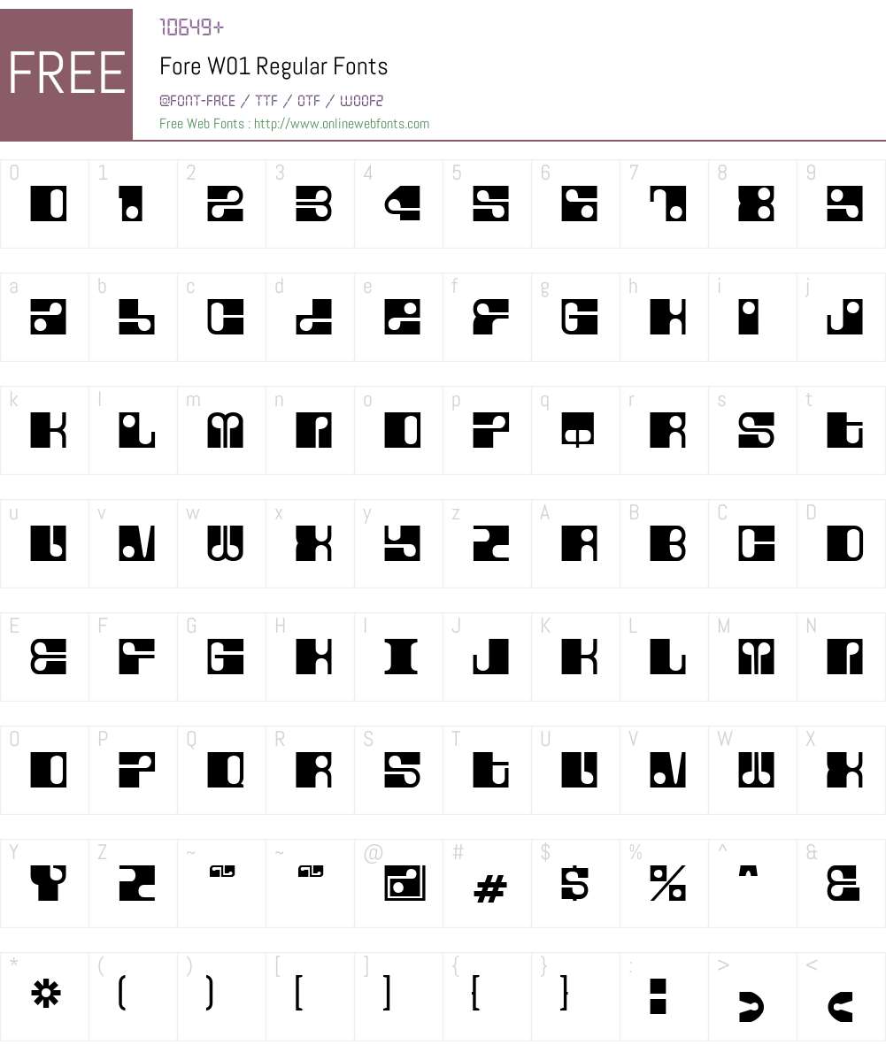 ForeW01-Regular Font Screenshots