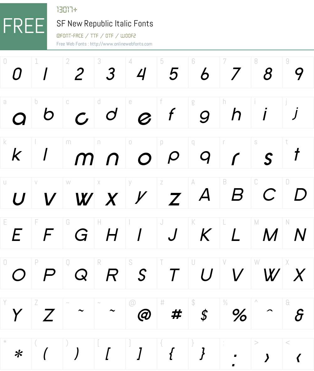 SF New Republic Font Screenshots