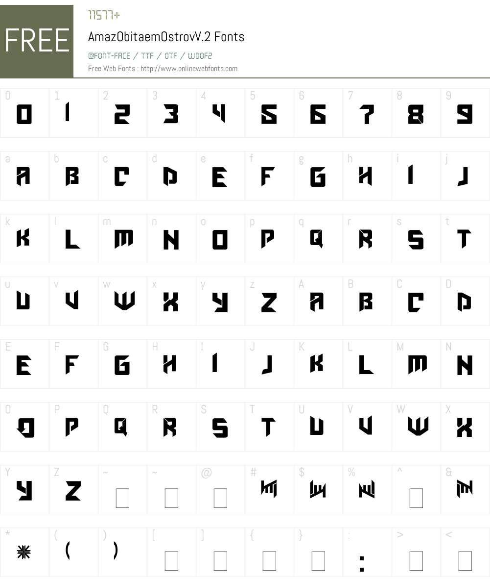 AmazObitaemOstrovV.2 Font Screenshots