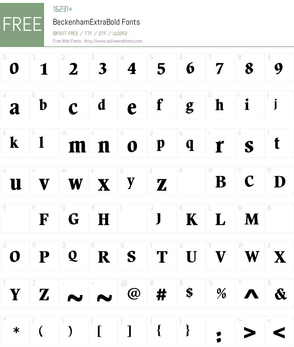 BeckenhamExtraBold Font Screenshots