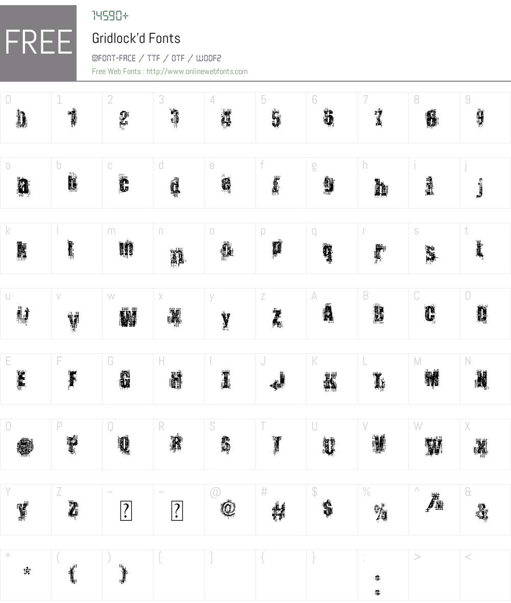 Gridlock'd Font Screenshots