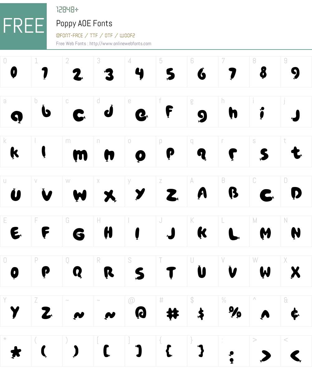 Poppy AOE Font Screenshots