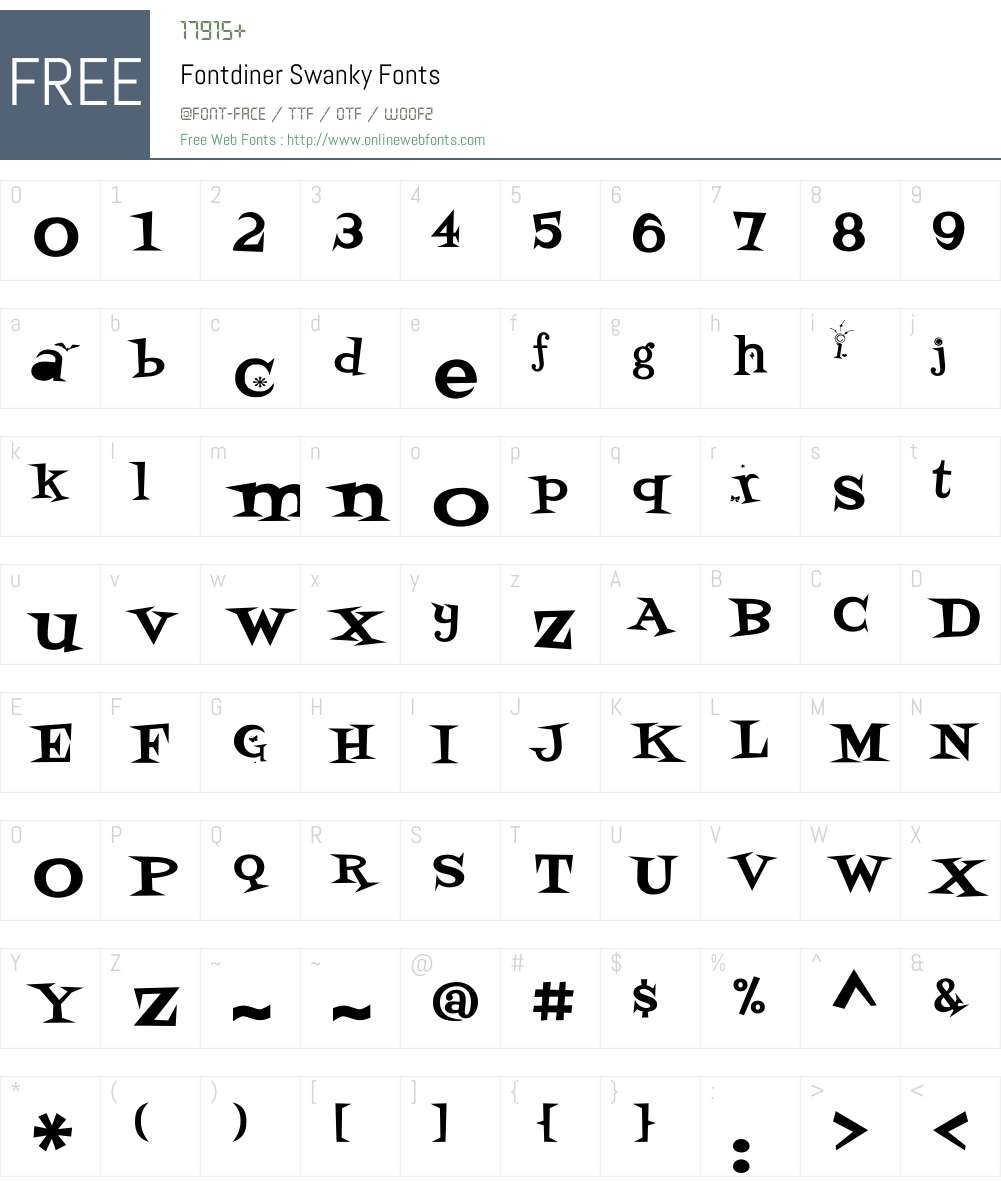 Fontdiner Swanky Font Screenshots