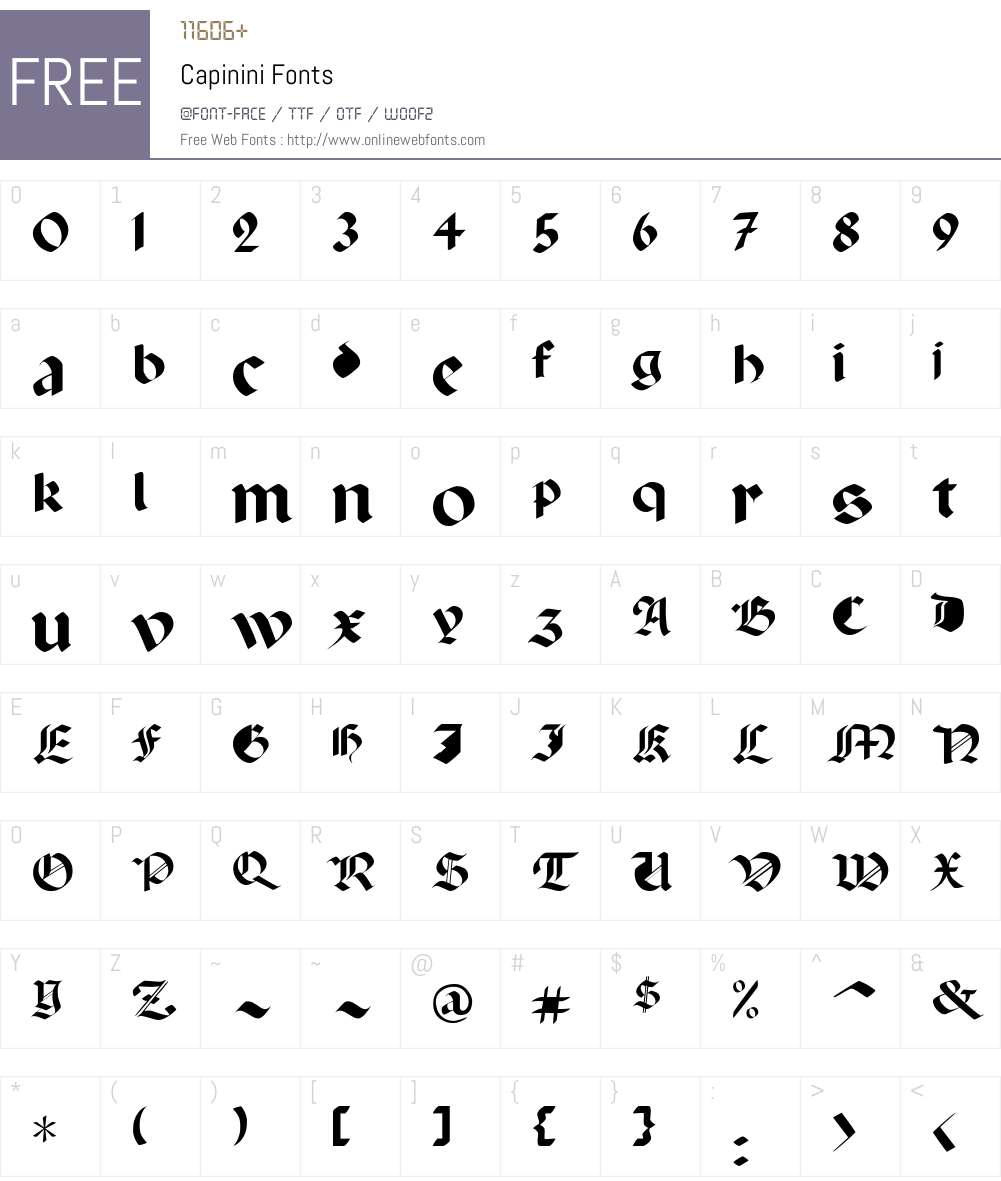 Capinini Font Screenshots