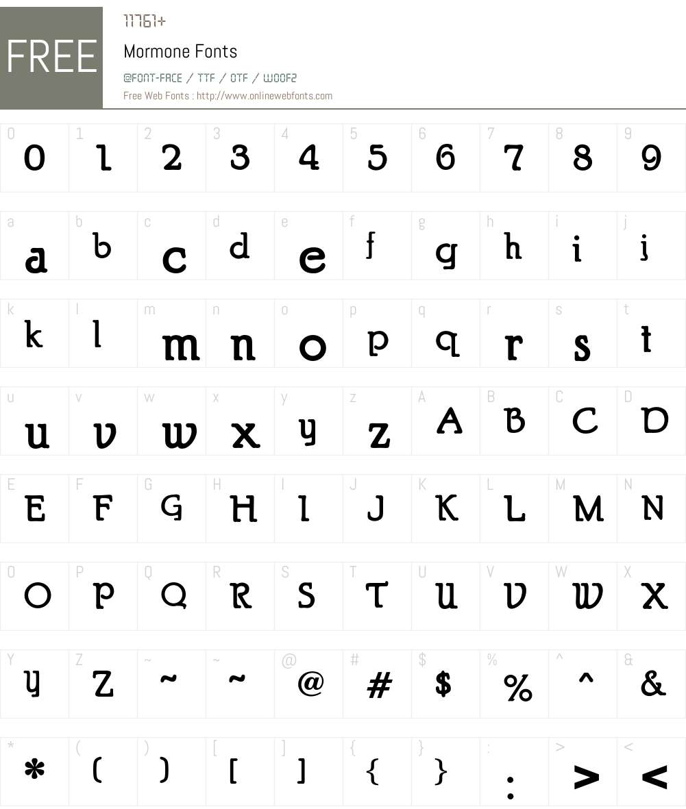 Mormone Font Screenshots