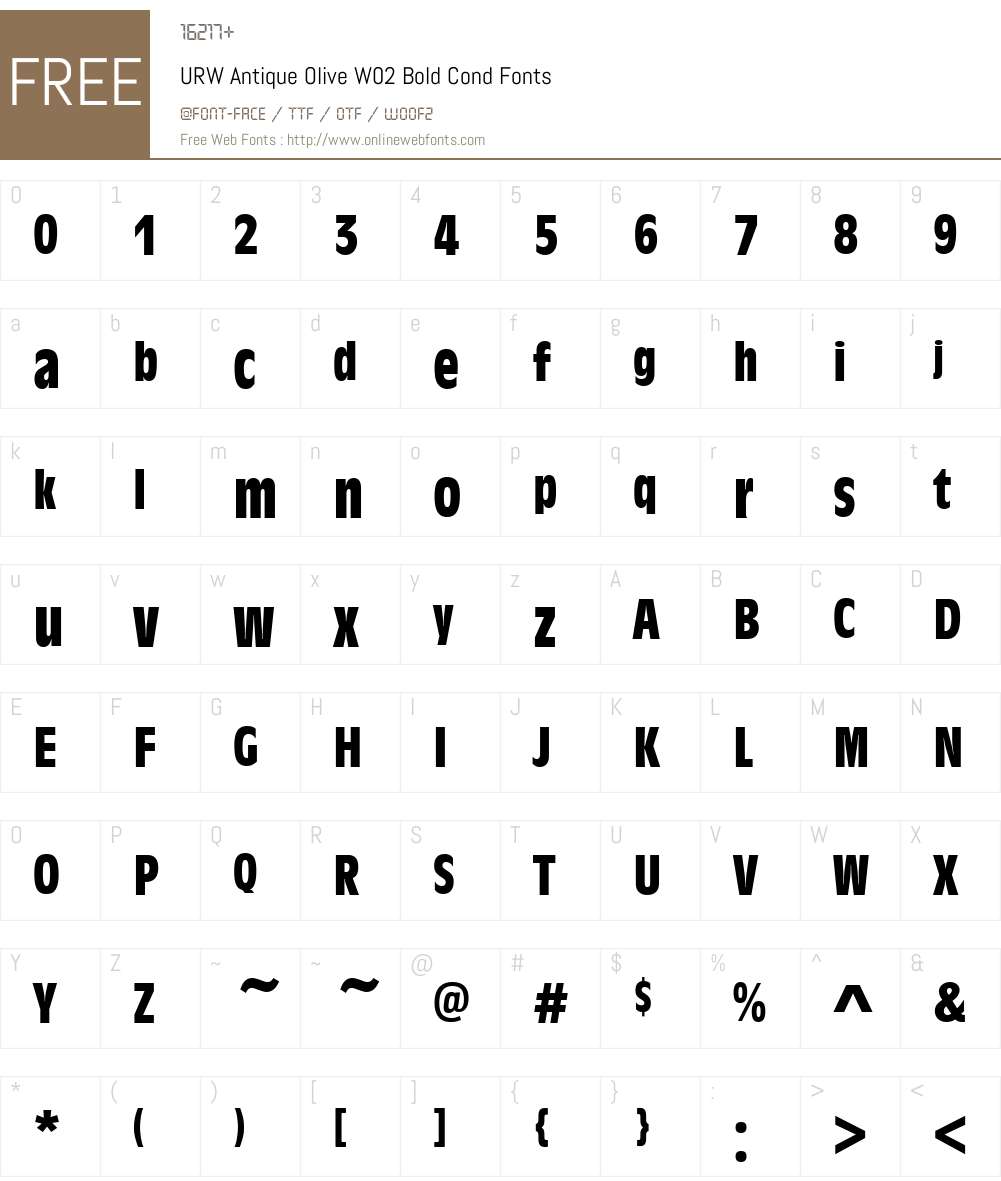 Antique Olive Font Screenshots