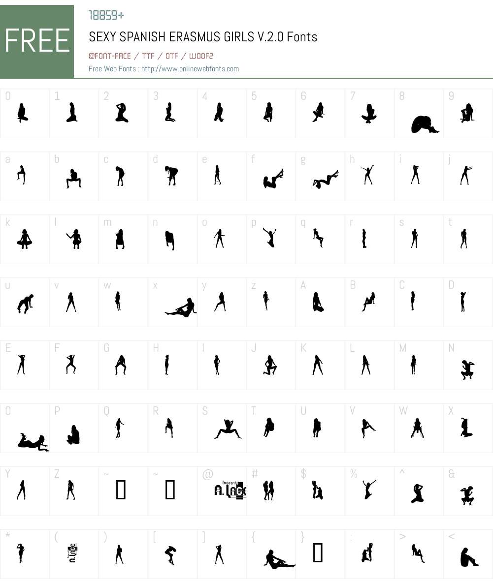 SEXY SPANISH ERASMUS GIRLS V.2.0 Font Screenshots