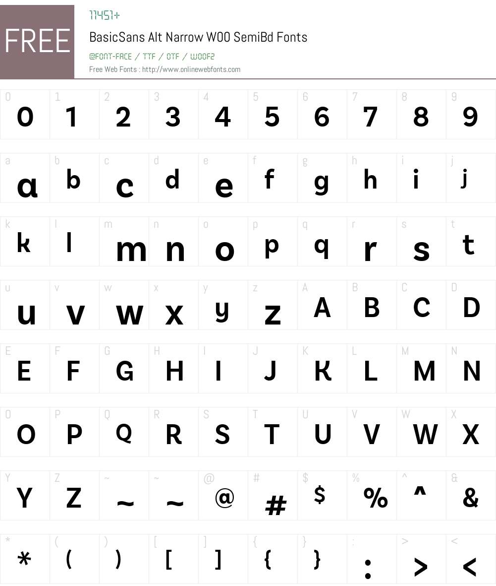 Basic Sans Narrow Font Screenshots