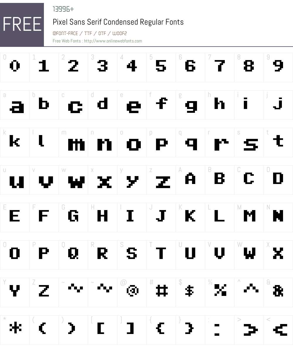 Pixel Sans Serif Condensed Font Screenshots