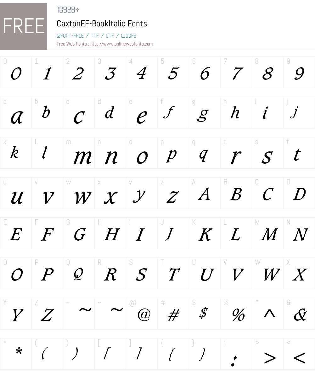 CaxtonEF Font Screenshots