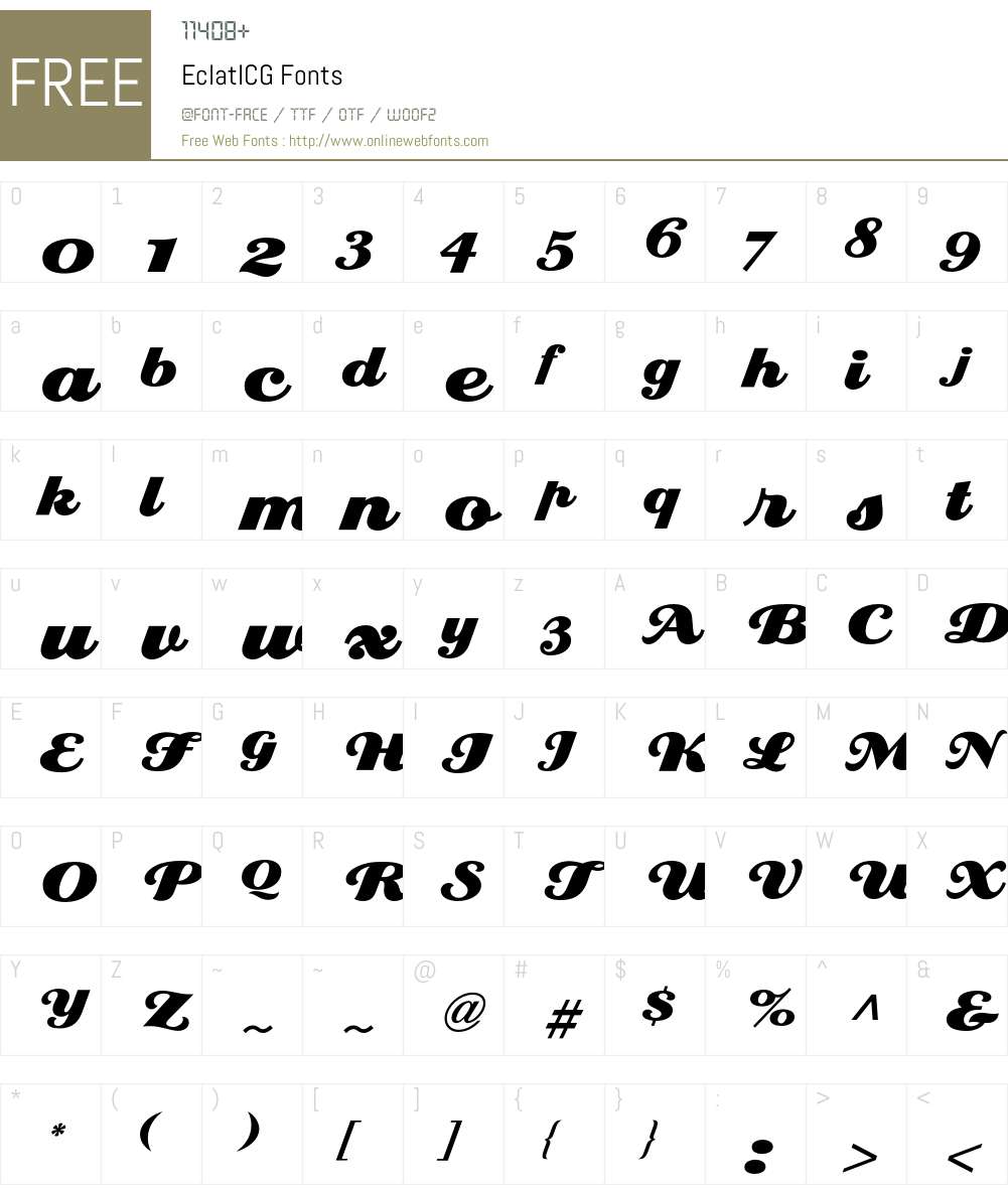 EclatICG Font Screenshots