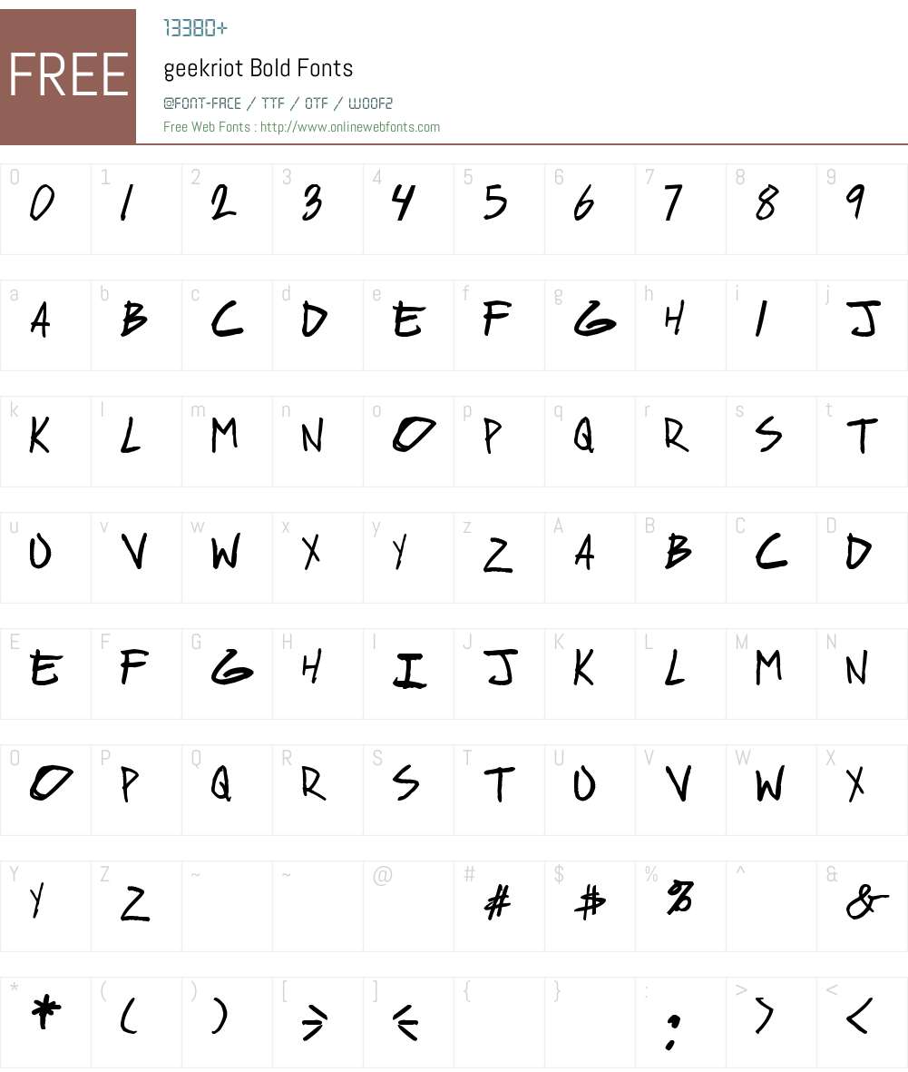 geekriot Font Screenshots