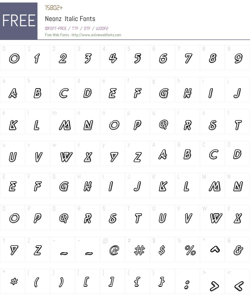 Neonz Font Screenshots