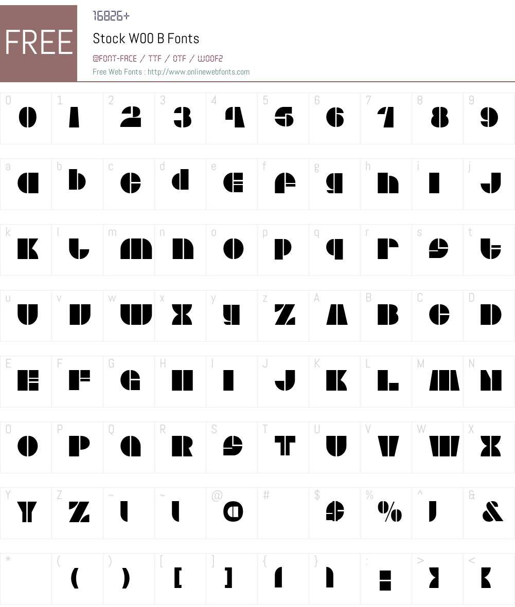 StockW00-B Font Screenshots