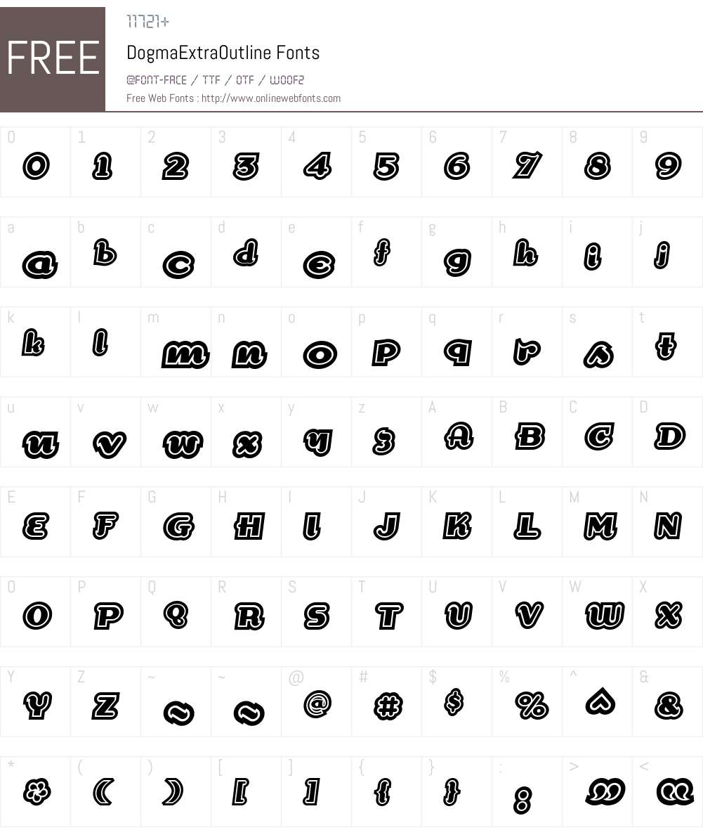 DogmaExtraOutline Font Screenshots