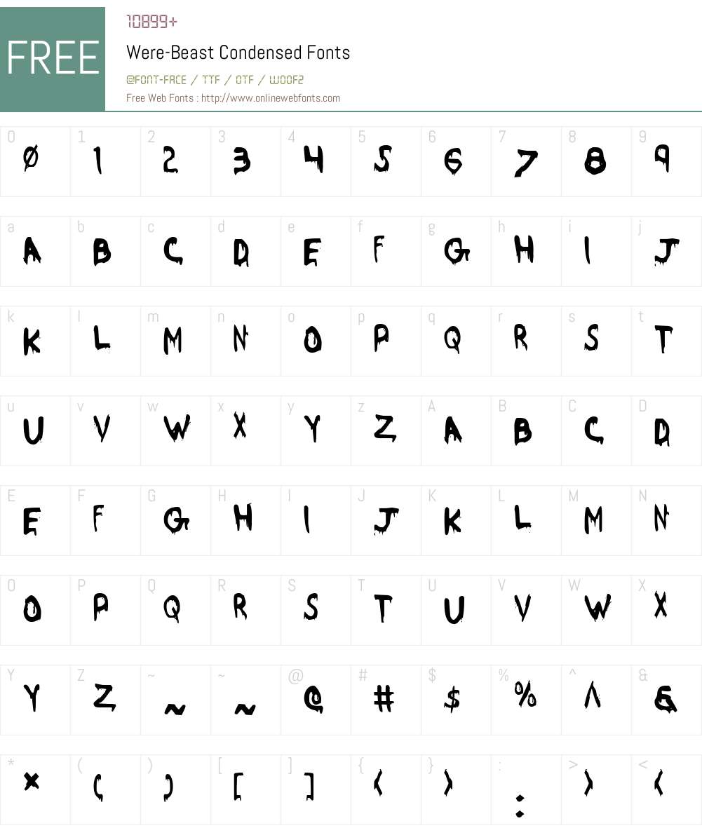 Were-Beast Condensed Font Screenshots
