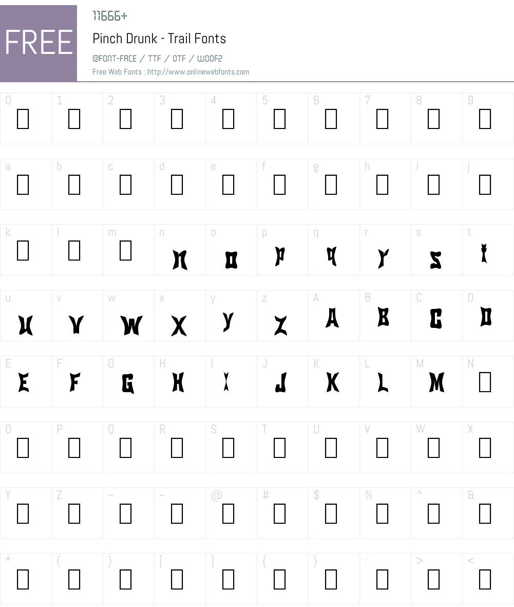 Pinch Drunk - Trail Font Screenshots