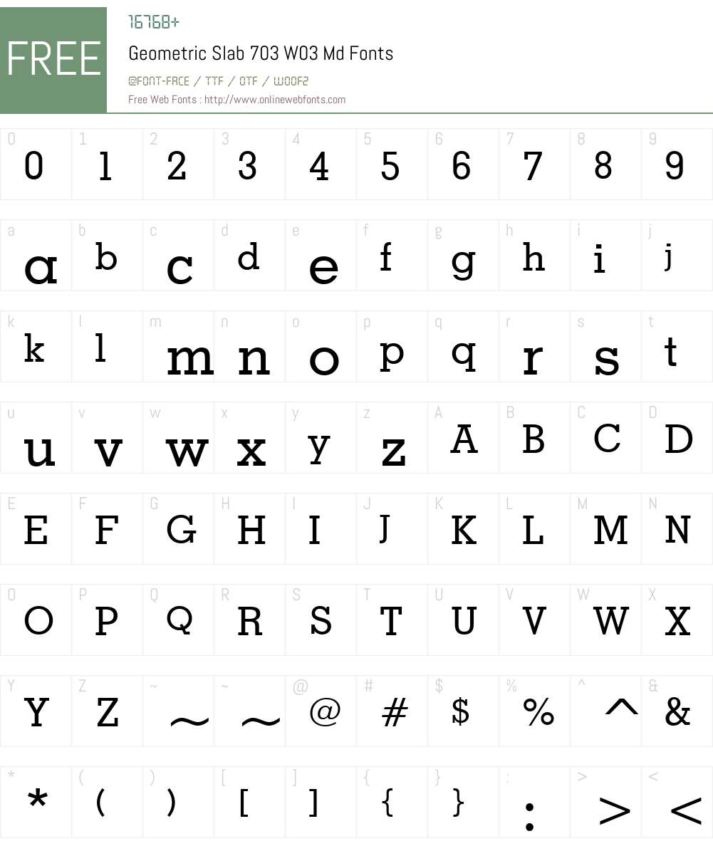 Geometric Slabserif 703 Font Screenshots
