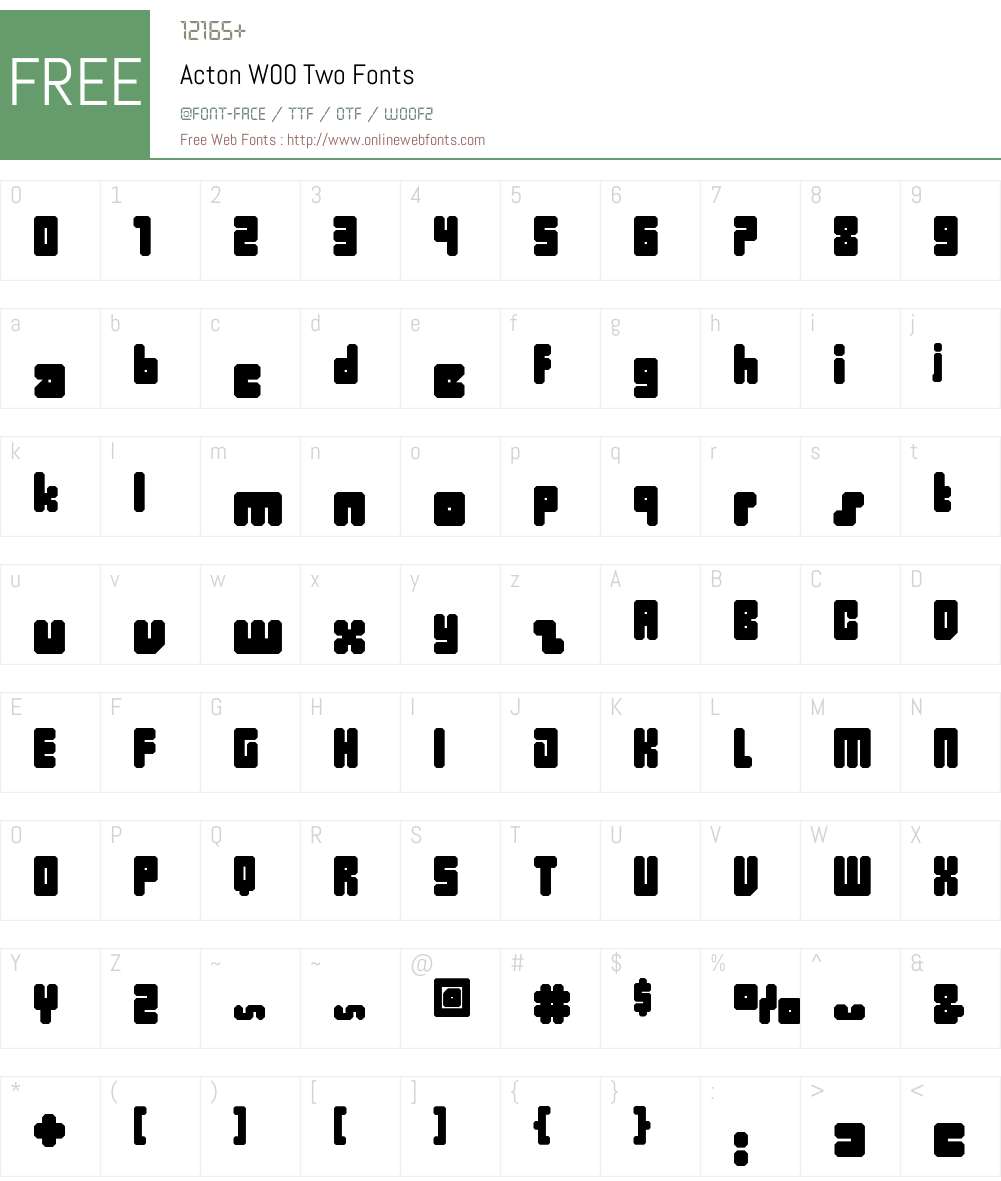 ActonW00-Two Font Screenshots