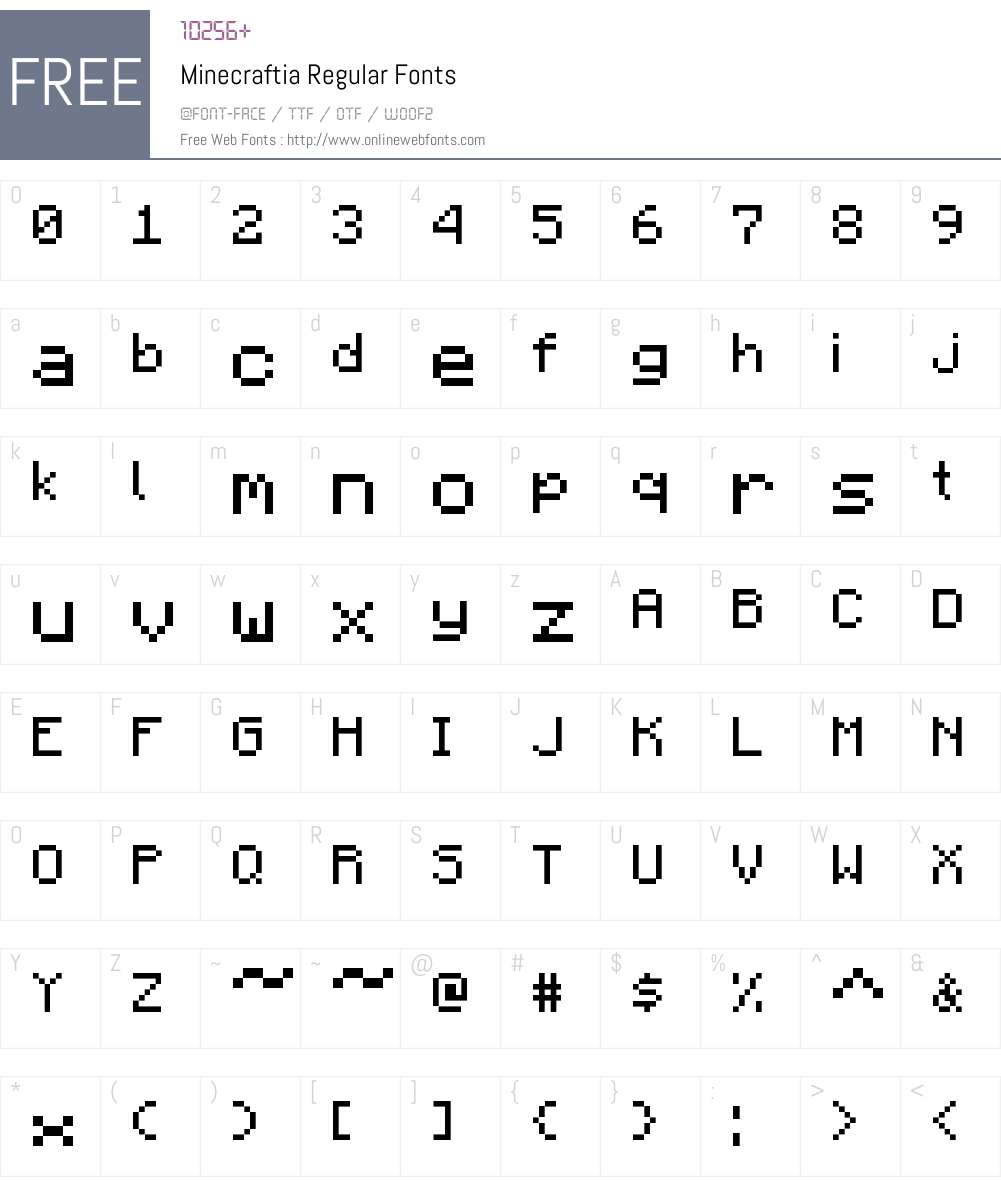 Minecraftia Font Screenshots