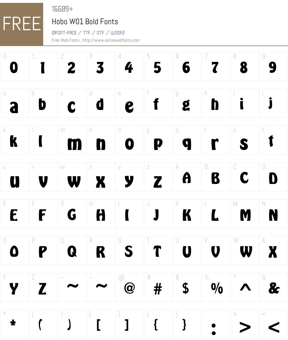 HoboW01-Bold Font Screenshots