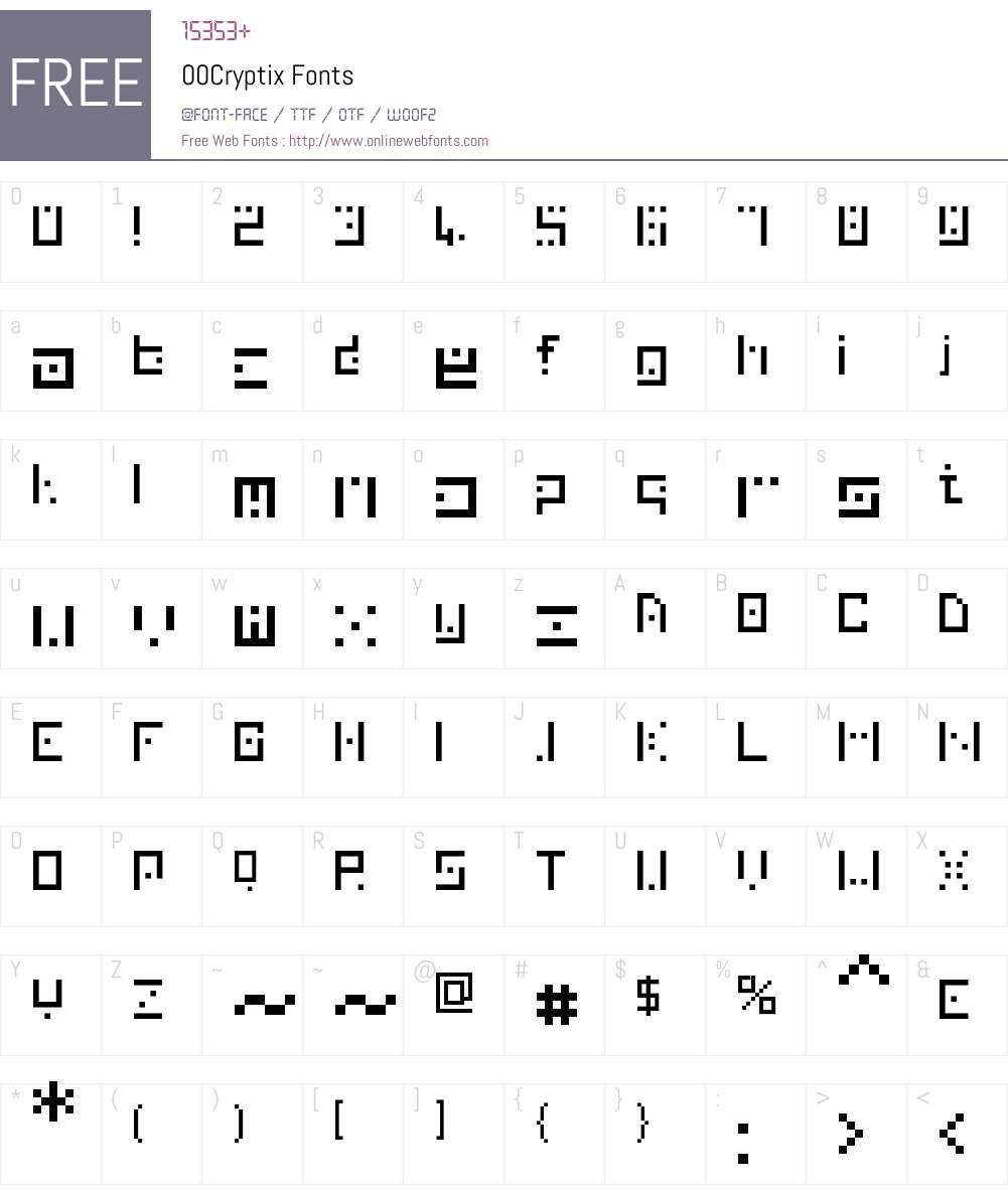 00Cryptix Font Screenshots