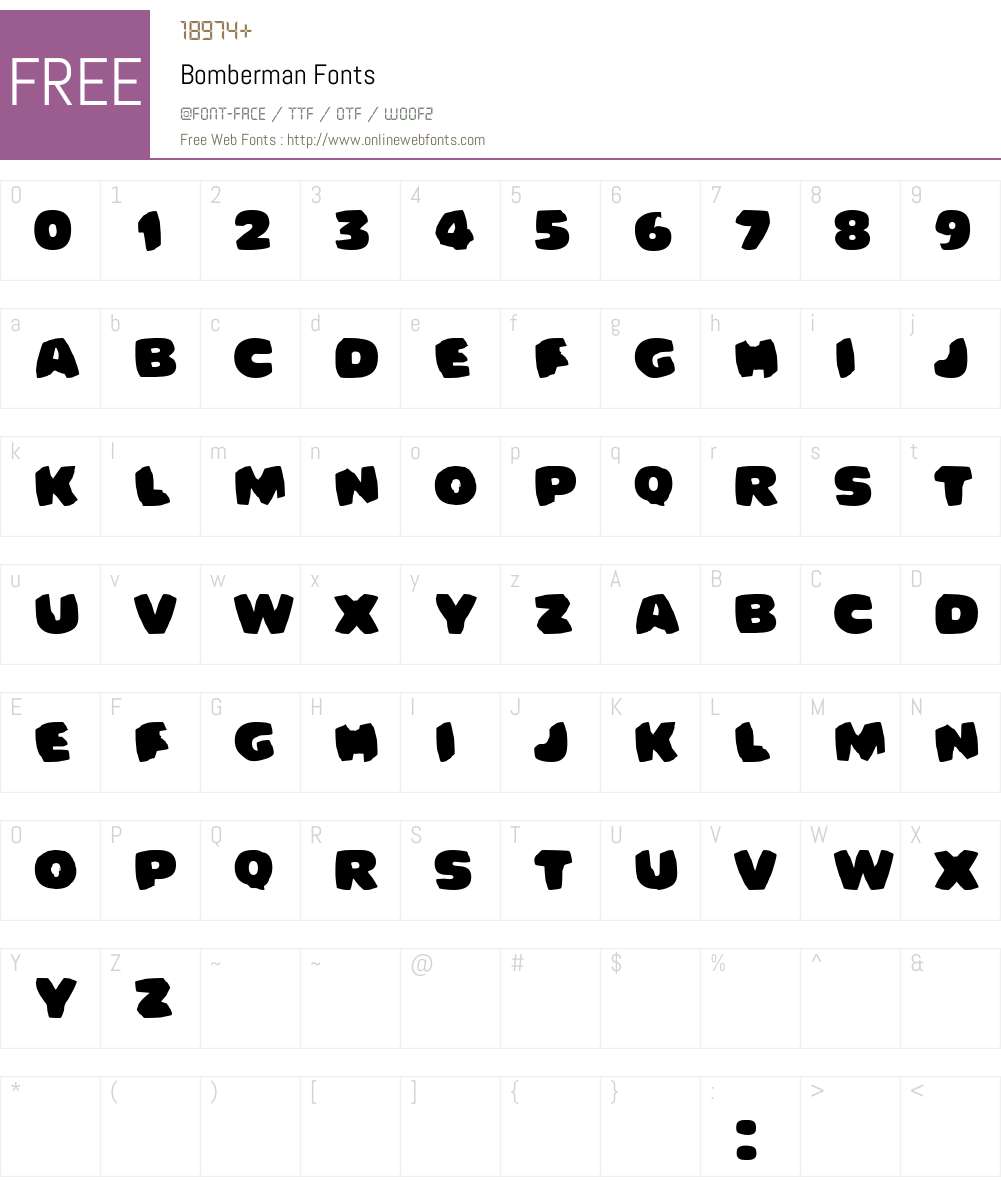 Bomberman Font Screenshots