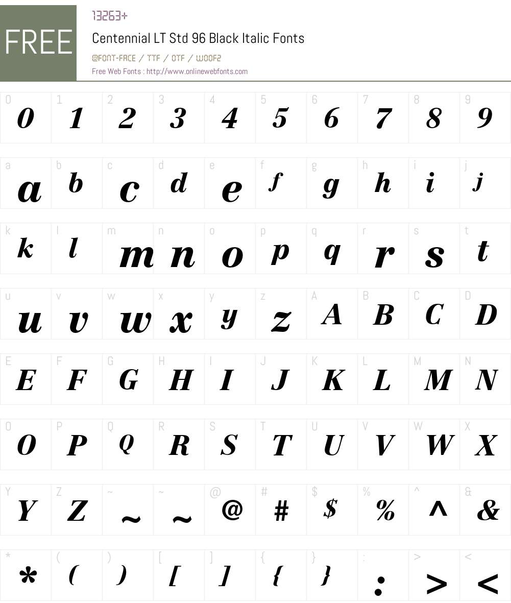 Centennial LT Std Font Screenshots