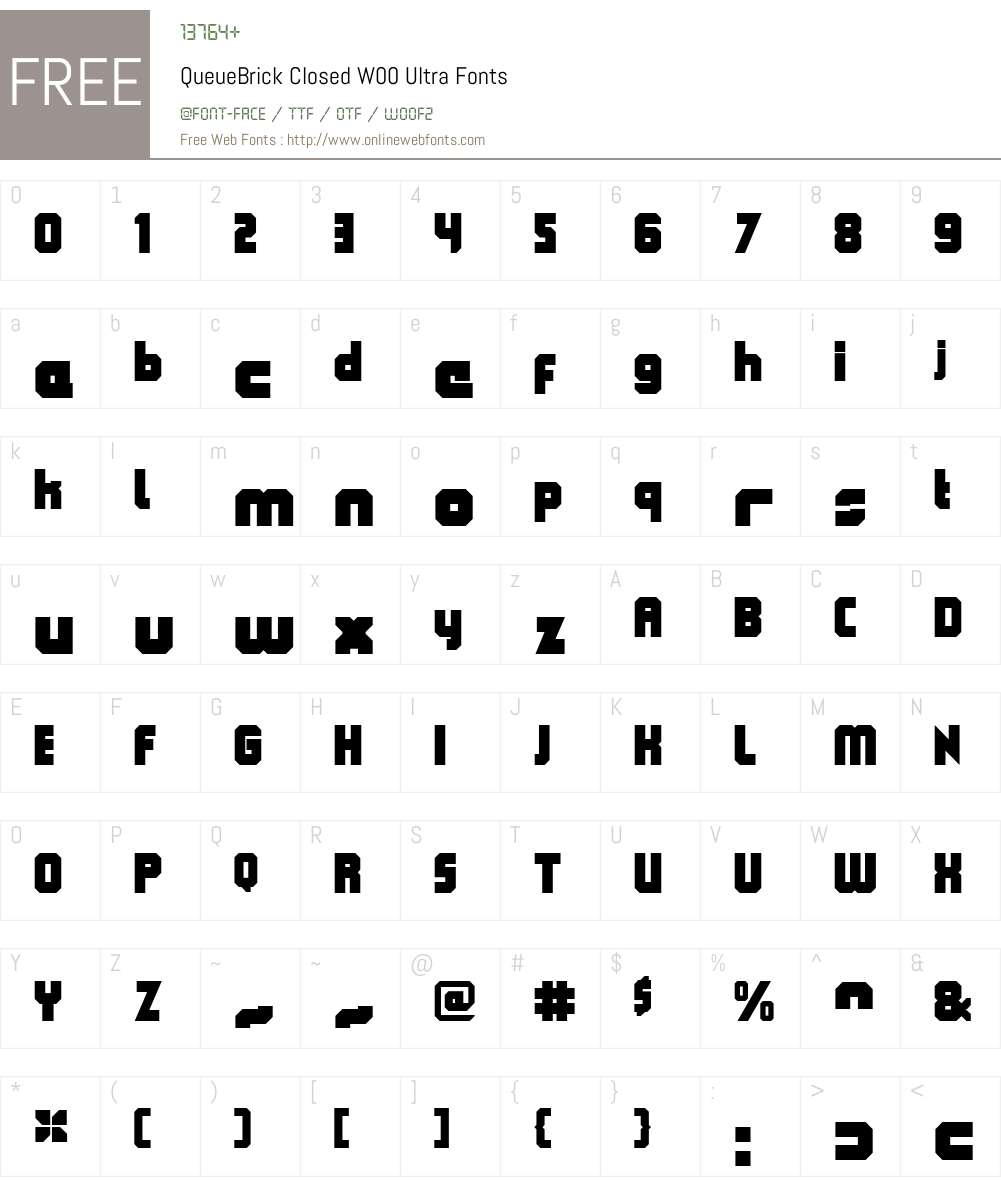 QueueBrickClosedW00-Ultra Font Screenshots