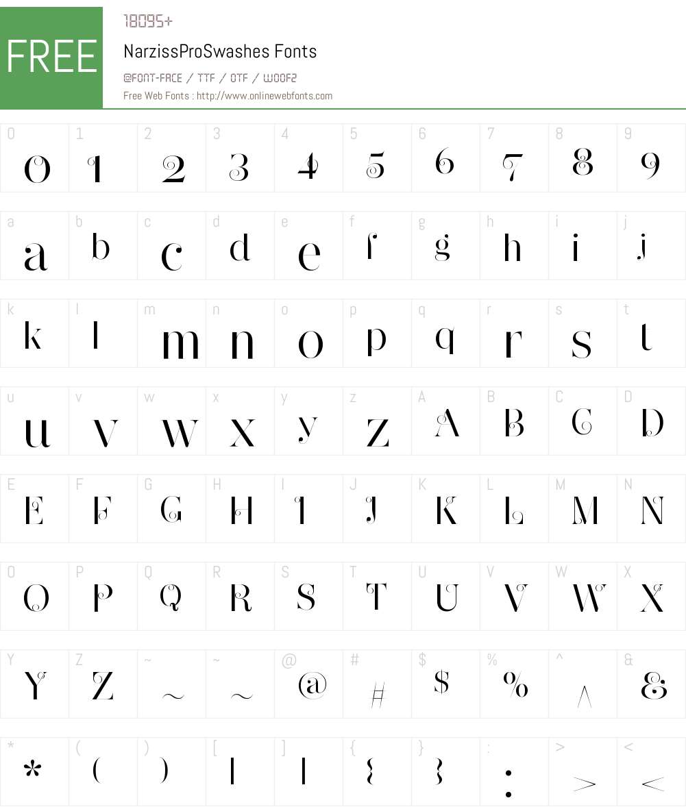 Narziss Pro Swashes Font Screenshots