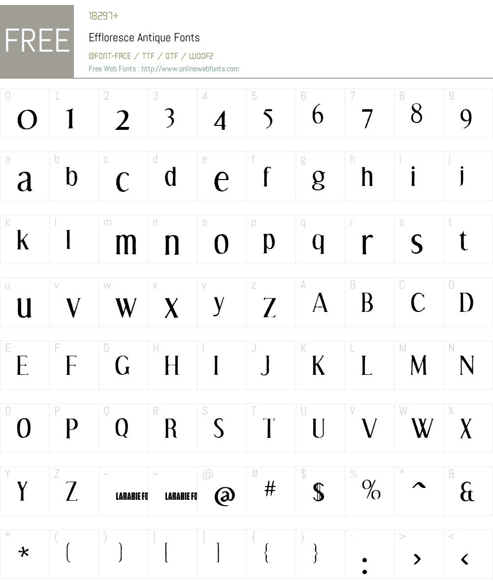 Effloresce Antique Font Screenshots