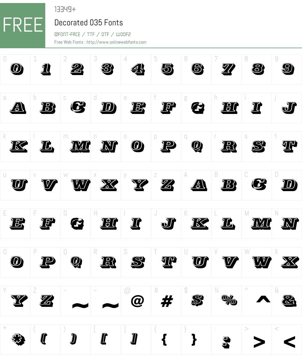 Decorated 035 Font Screenshots