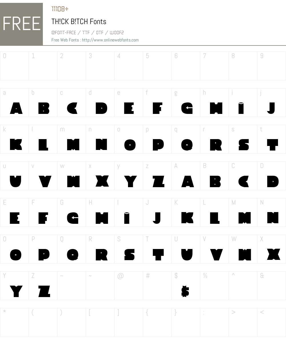 TH!CK B!TCH Font Screenshots