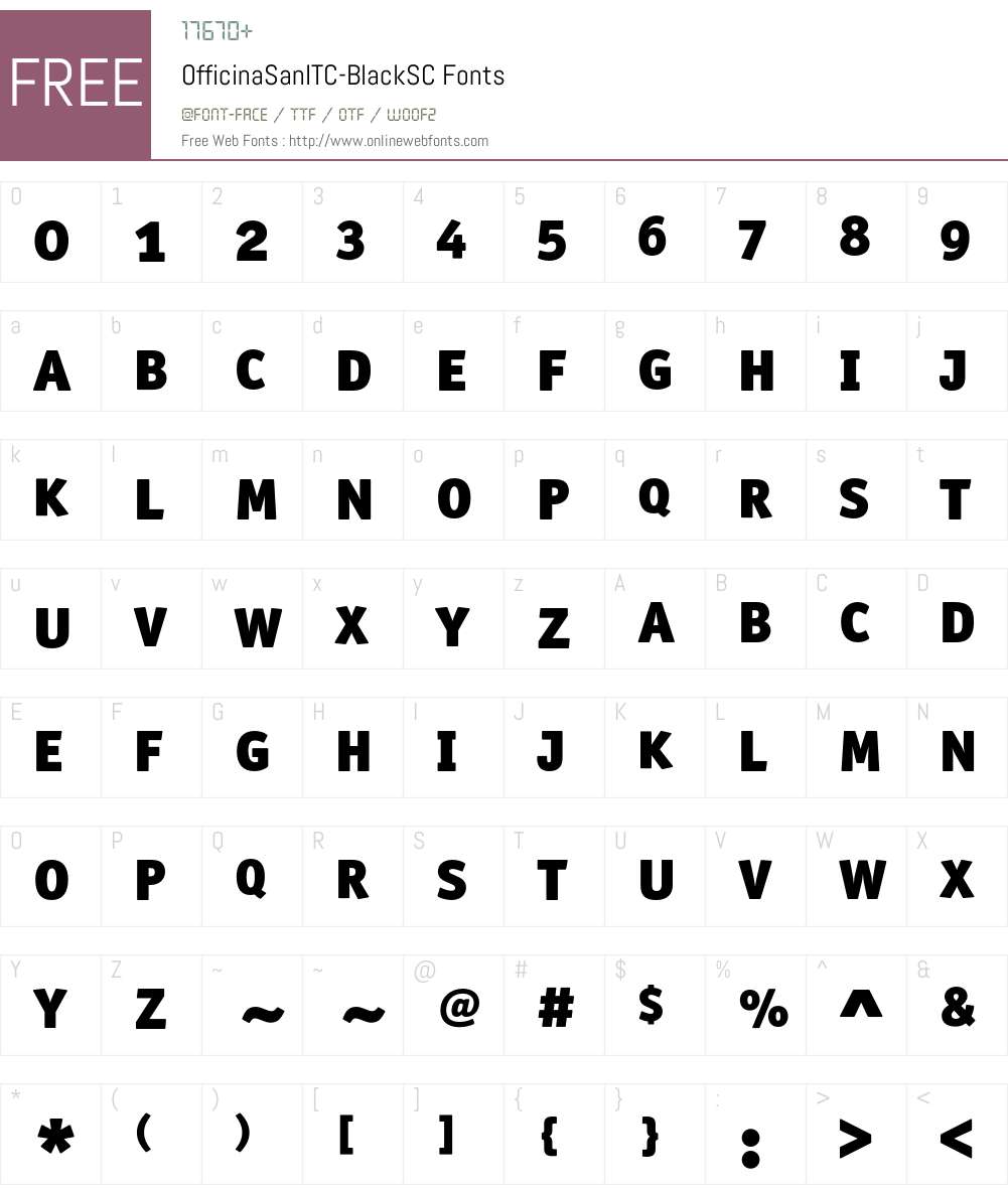 OfficinaSanITC Font Screenshots
