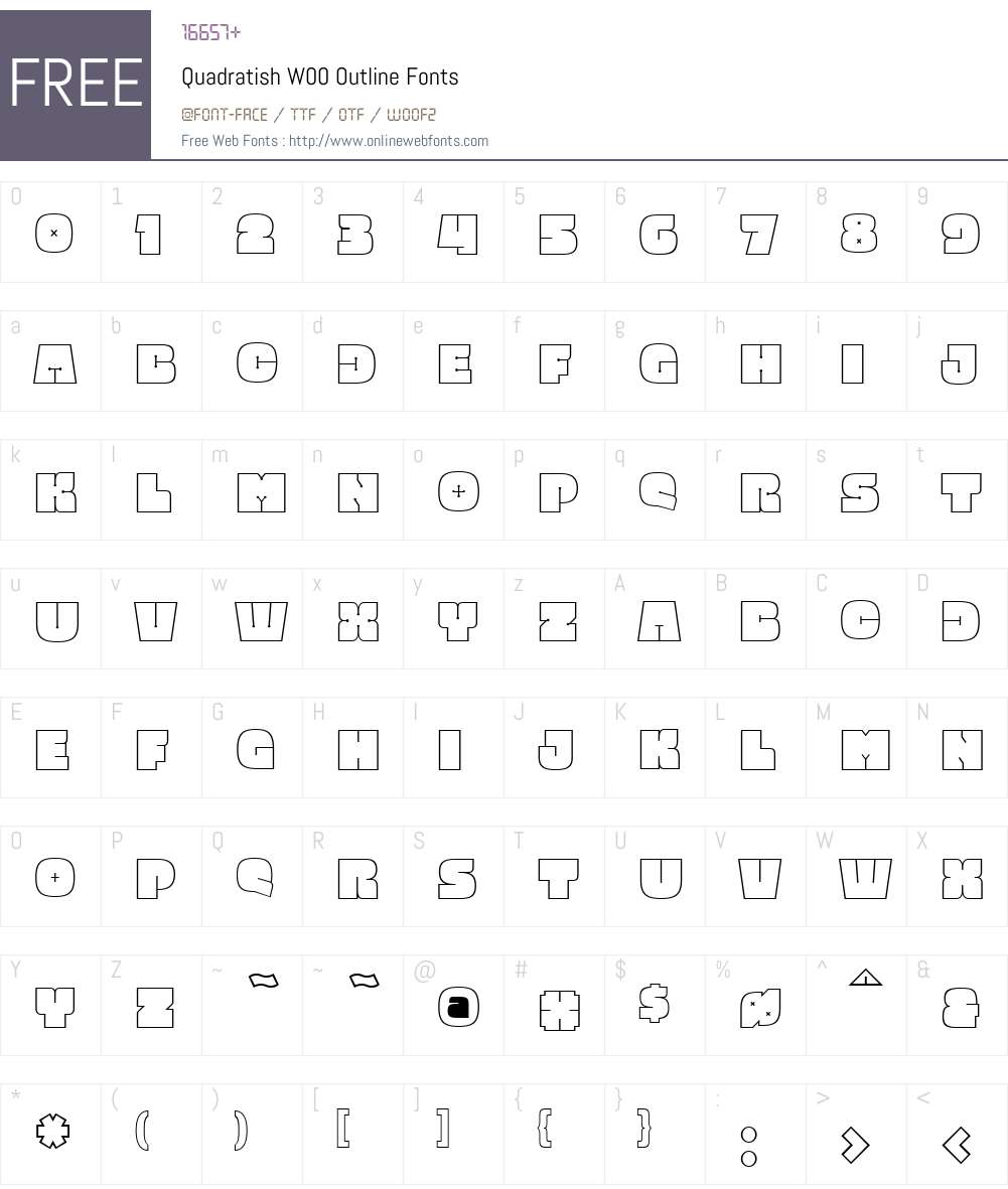 QuadratishW00-Outline Font Screenshots