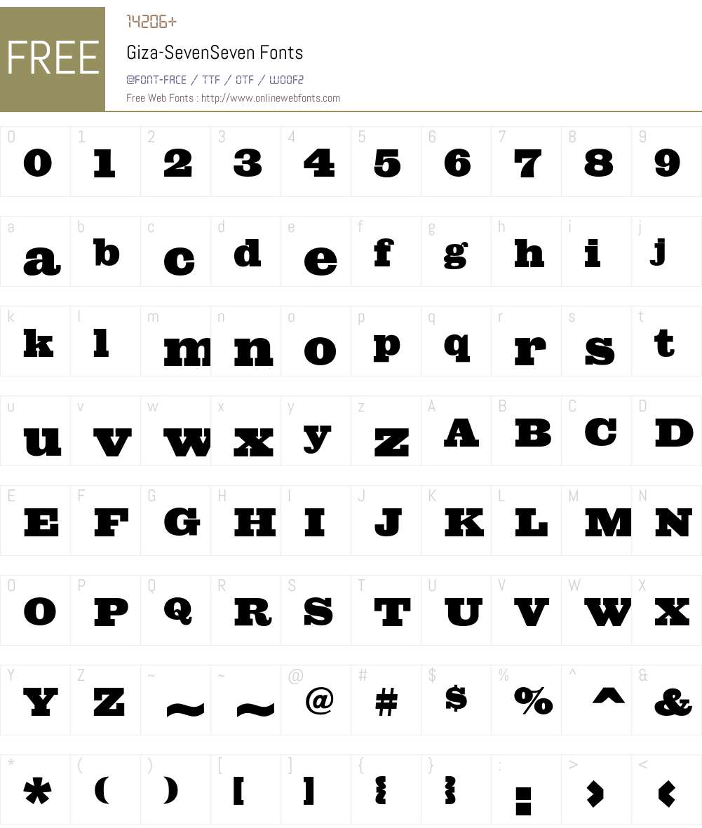 Giza Font Screenshots