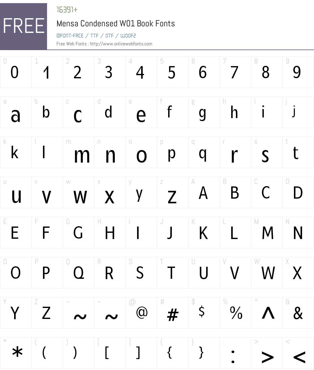 MensaCondensedW01-Book Font Screenshots