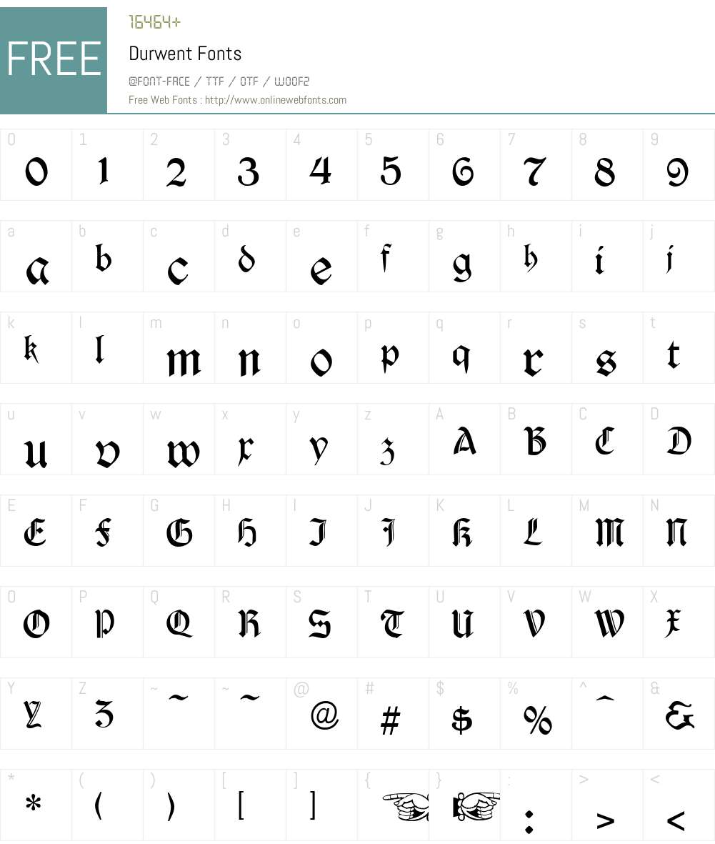 Durwent Font Screenshots