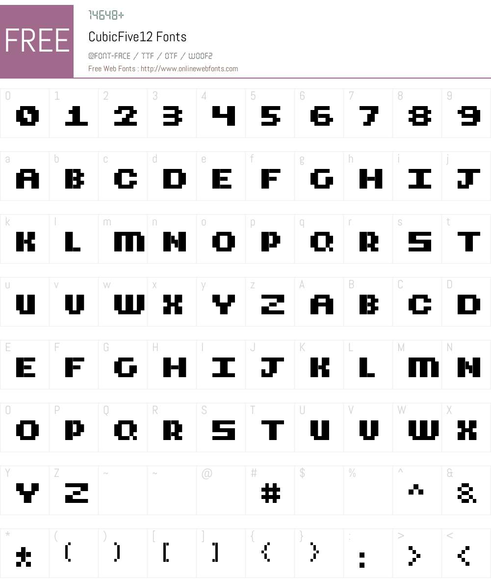 CubicFive12 Font Screenshots