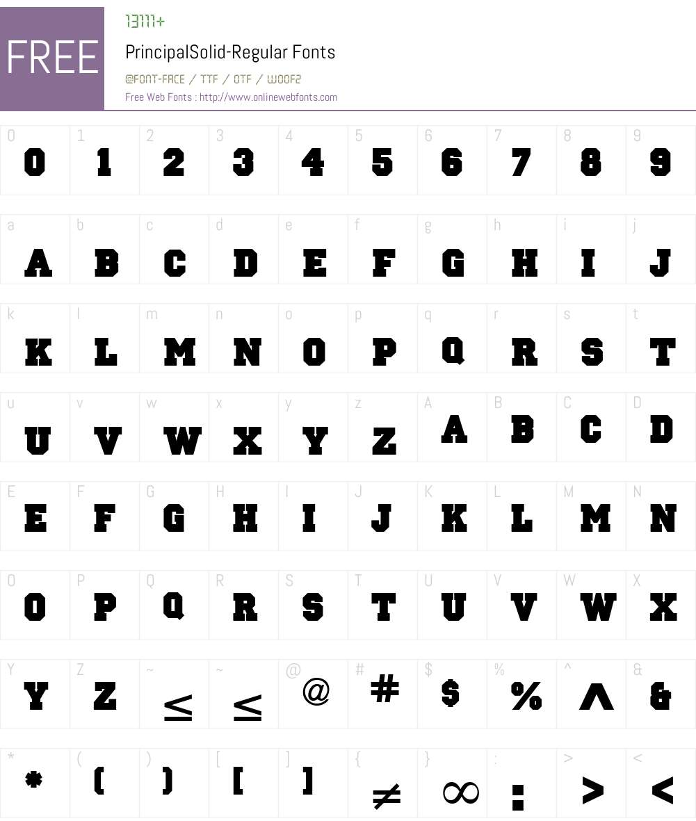 PrincipalSolid Font Screenshots