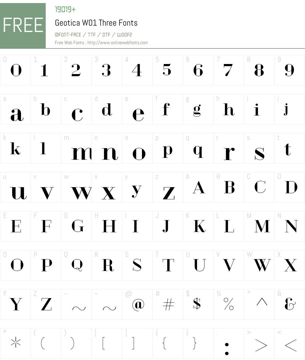 GeoticaW01-Three Font Screenshots