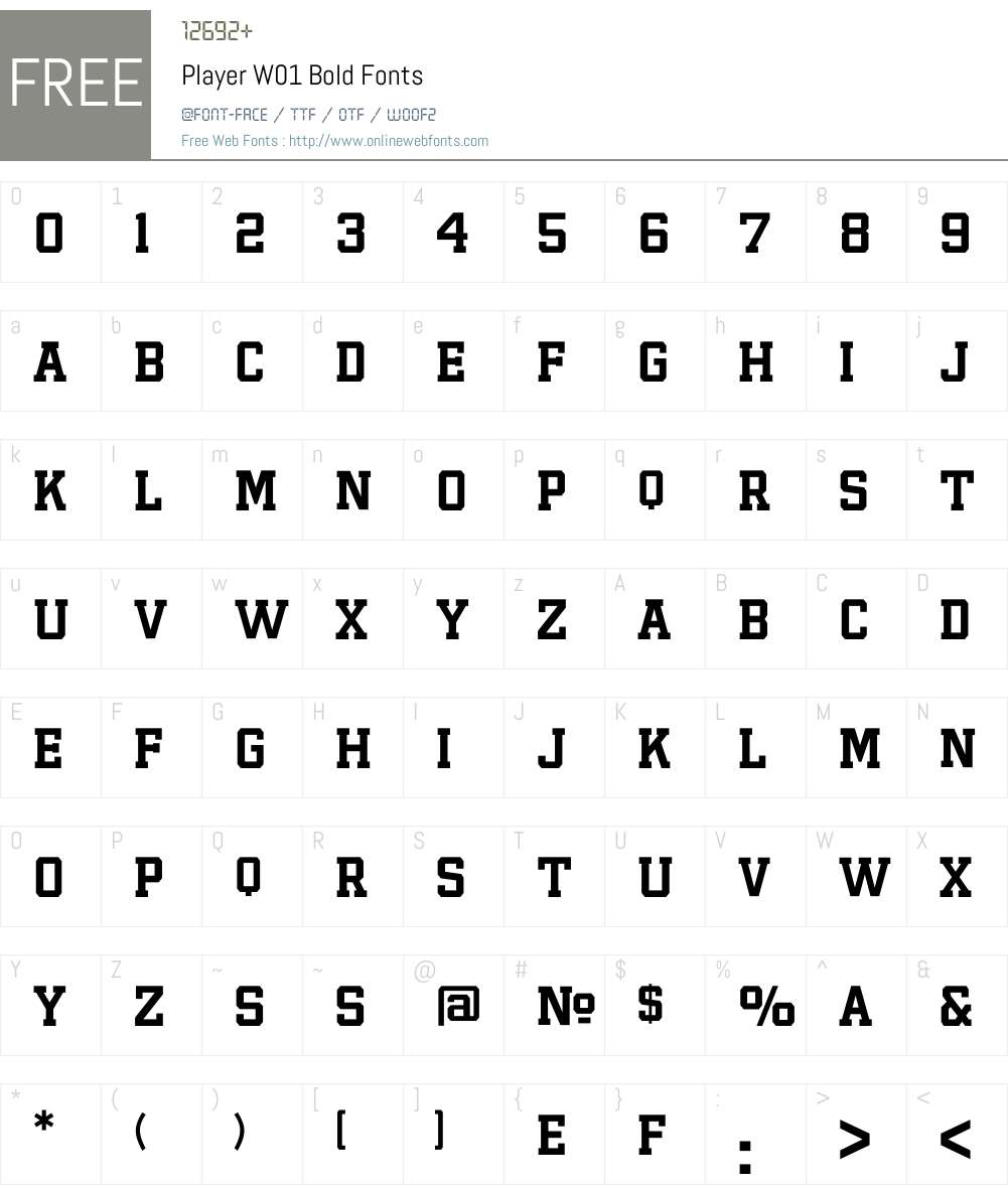 PlayerW01-Bold Font Screenshots