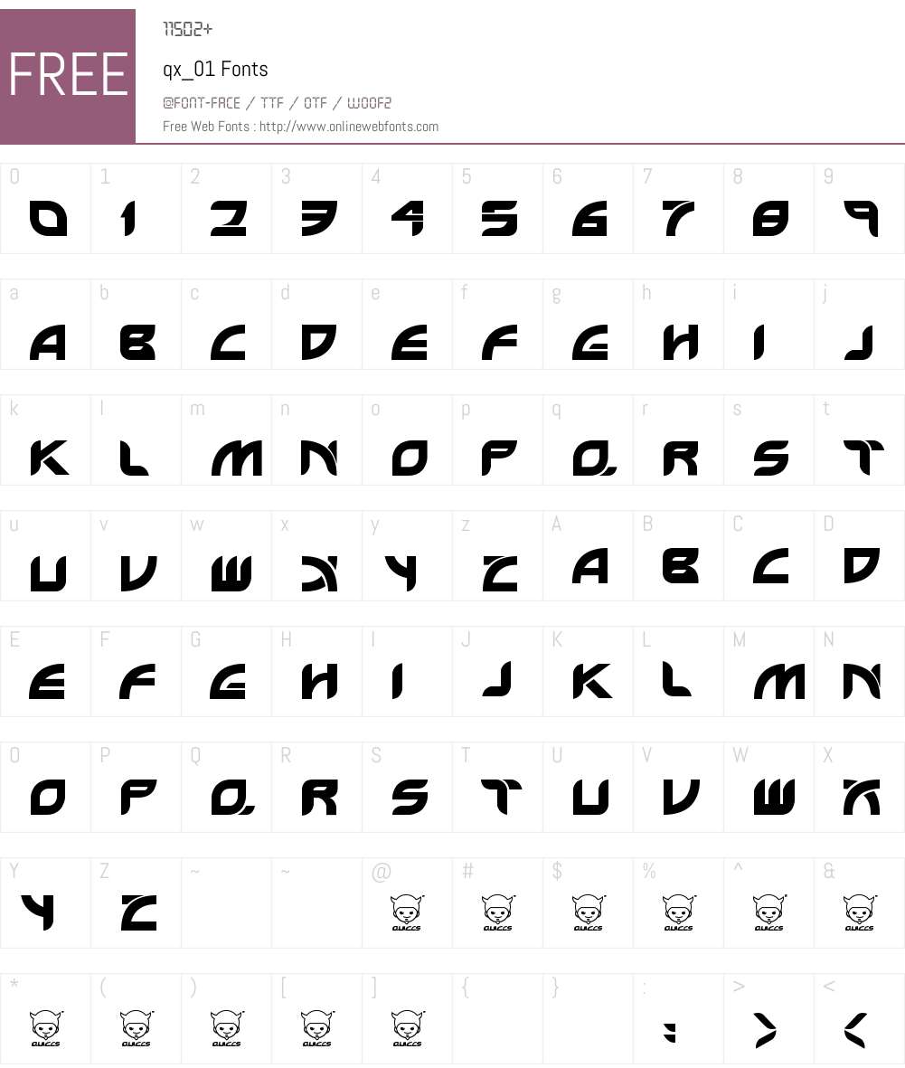 qx_01 Font Screenshots