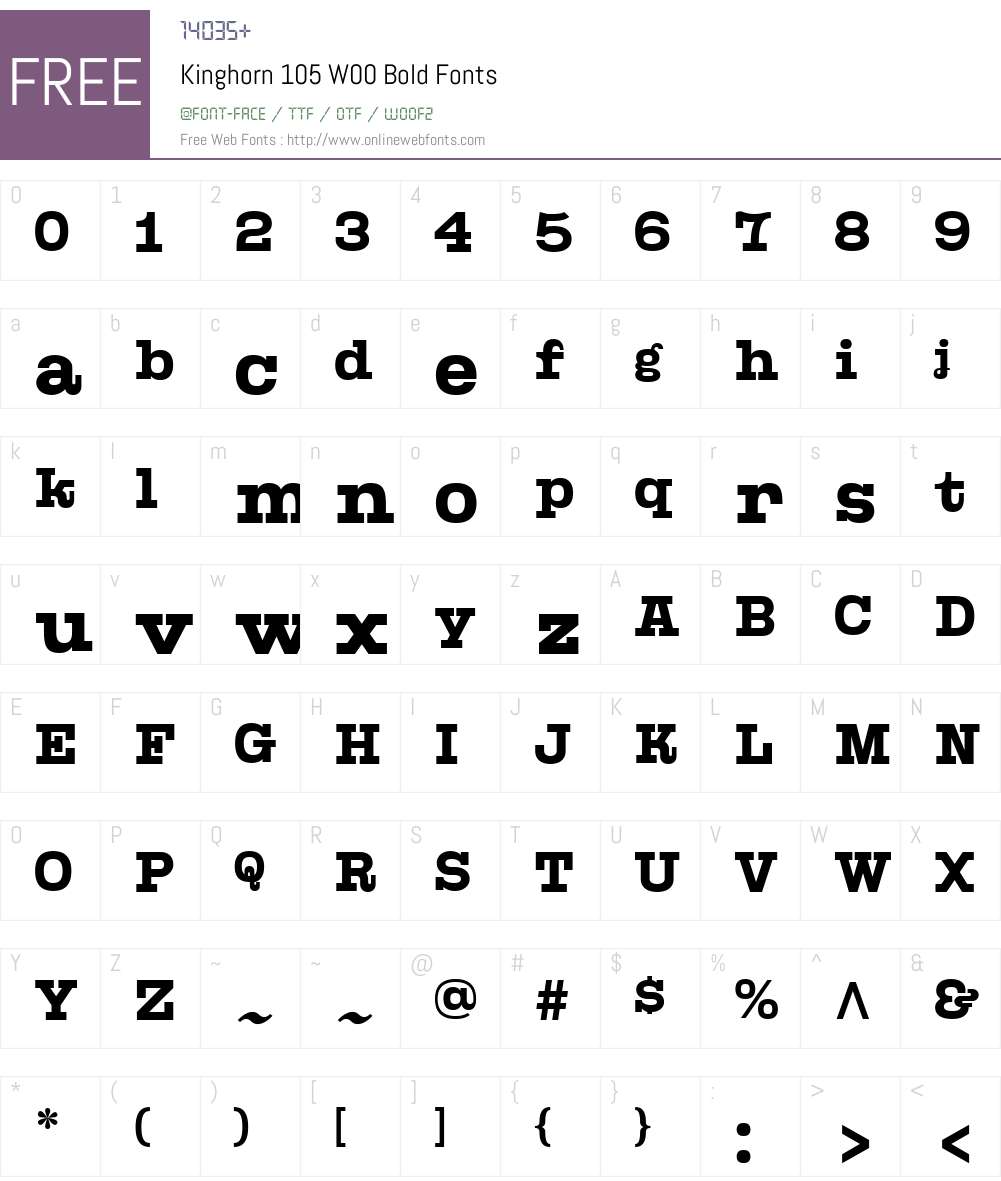 Kinghorn105W00-Bold Font Screenshots