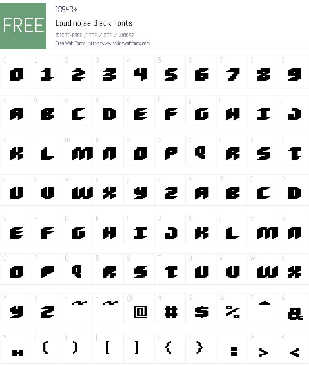 Loud noise Black Font Screenshots
