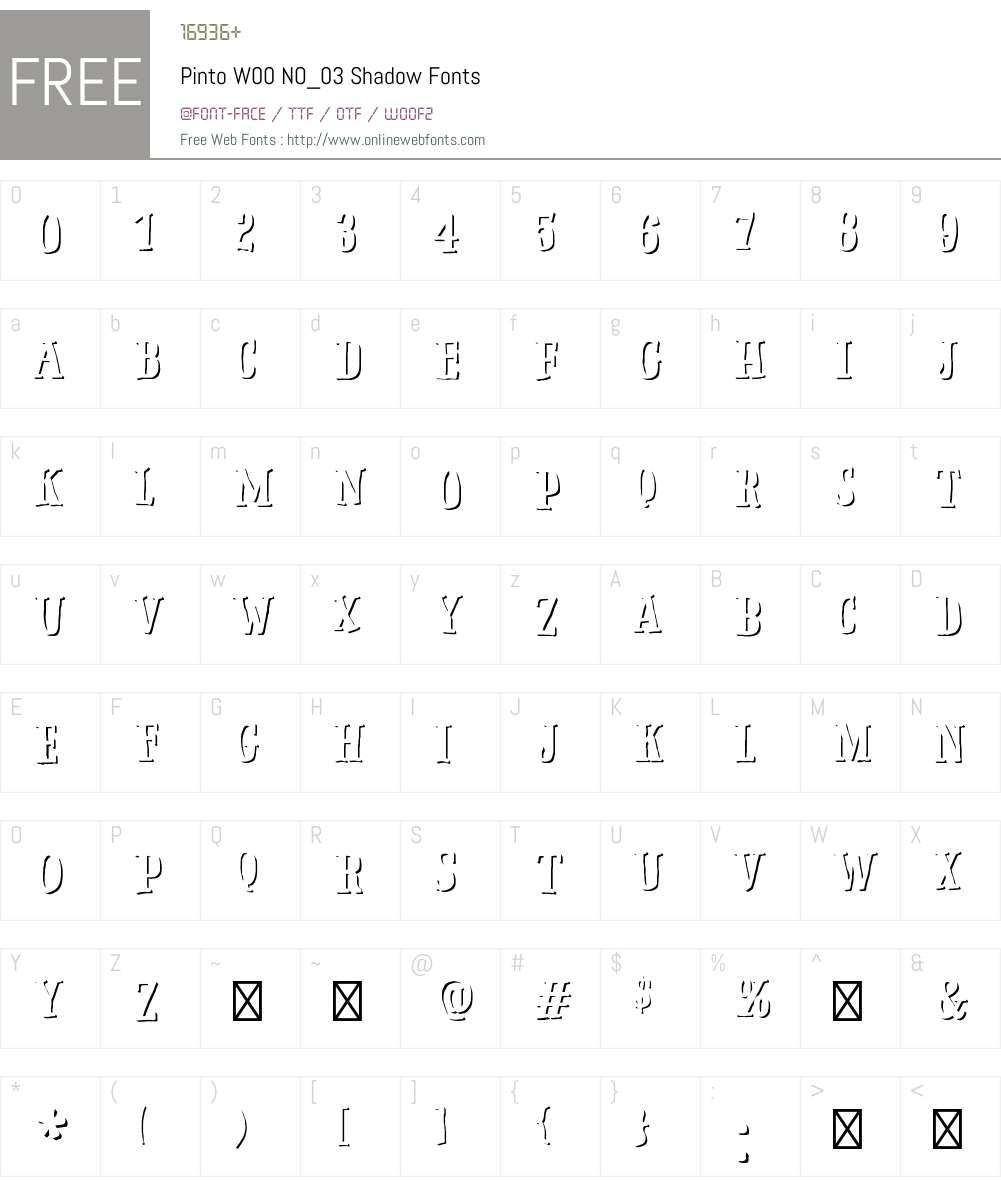 Pinto Font Screenshots